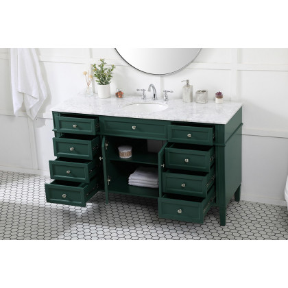 Elegant 60" Single Bathroom Vanity Set - Green (VF12560GN)