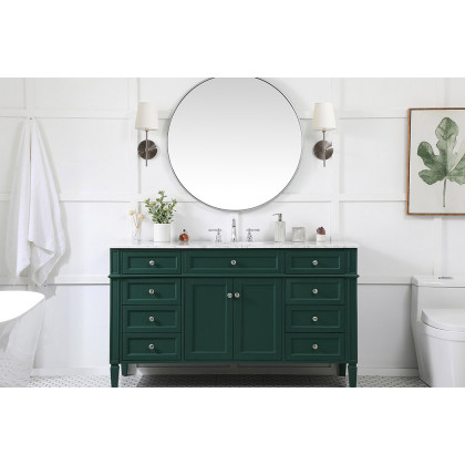 Elegant 60" Single Bathroom Vanity Set - Green (VF12560GN)