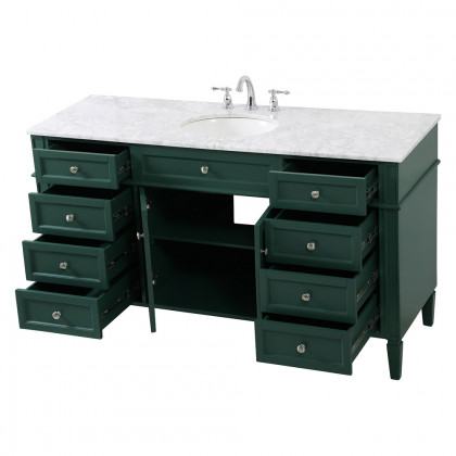 Elegant 60" Single Bathroom Vanity Set - Green (VF12560GN)