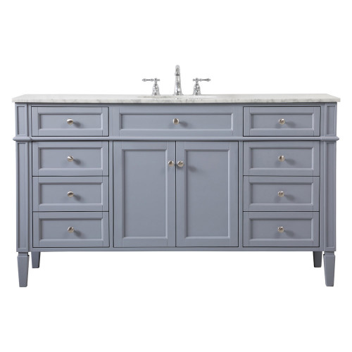 Elegant 60" Single Bathroom Vanity Set - Gray (VF12560GR)