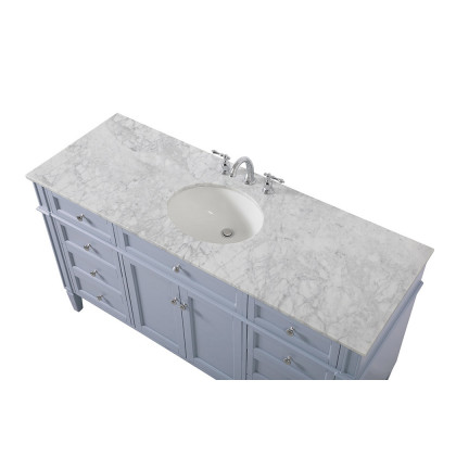 Elegant 60" Single Bathroom Vanity Set - Gray (VF12560GR)