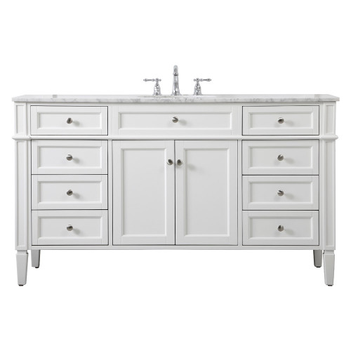 Elegant 60" Single Bathroom Vanity Set - White (VF12560WH)