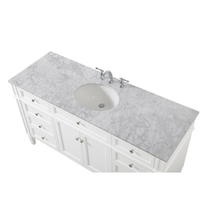 Elegant 60" Single Bathroom Vanity Set - White (VF12560WH)