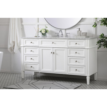 Elegant 60" Single Bathroom Vanity Set - White (VF12560WH)