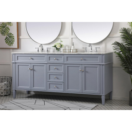 Elegant 60" Single Bathroom Vanity Set - Gray (VF12572DGR)