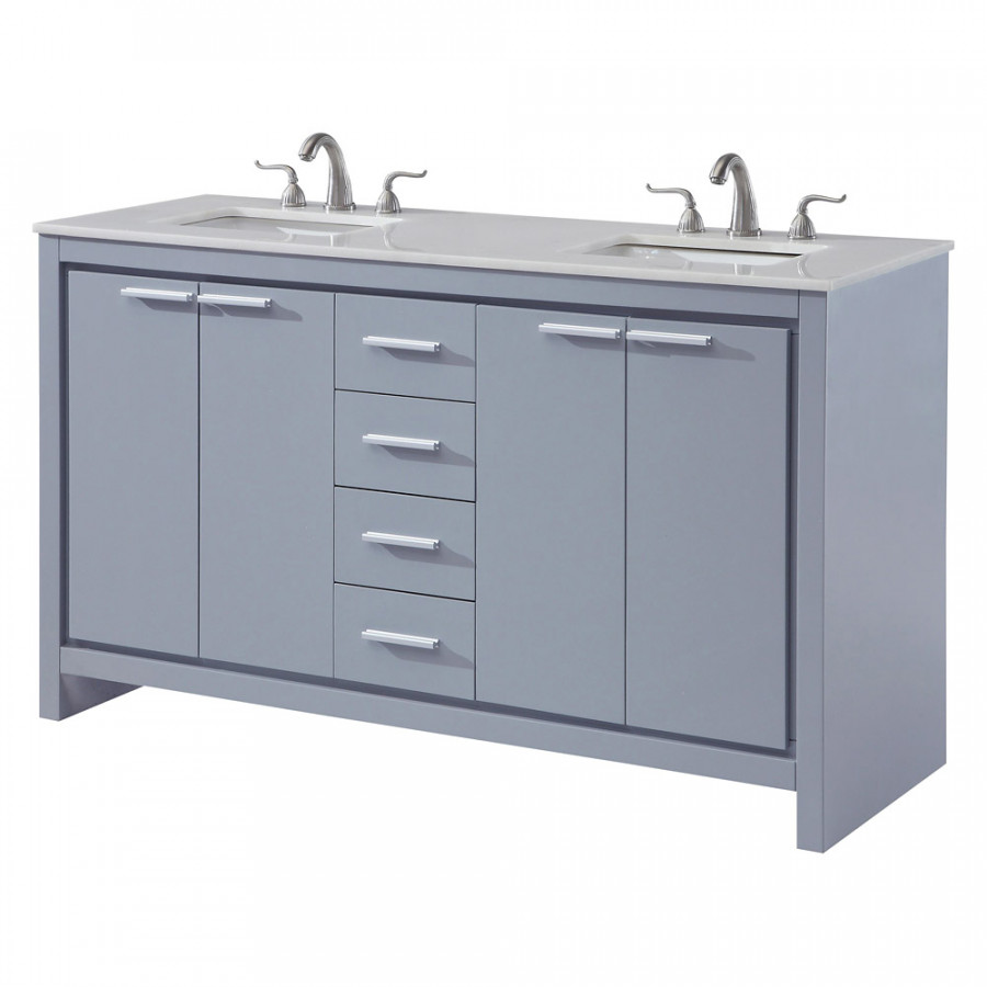 Elegant Bathroom Vanity - Gray (VF12860DGR)