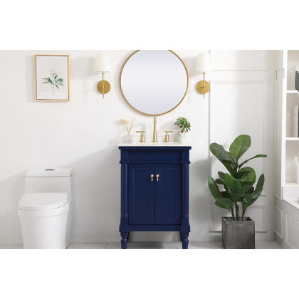 Elegant Bathroom Vanity - Blue, L 24" (VF13024BL)