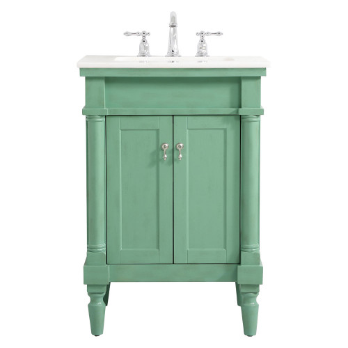 Elegant Bathroom Vanity - Vintage Mint, L 24" (VF13024VM)