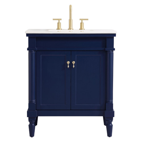 Elegant Bathroom Vanity - Blue, L 30" (VF13030BL)