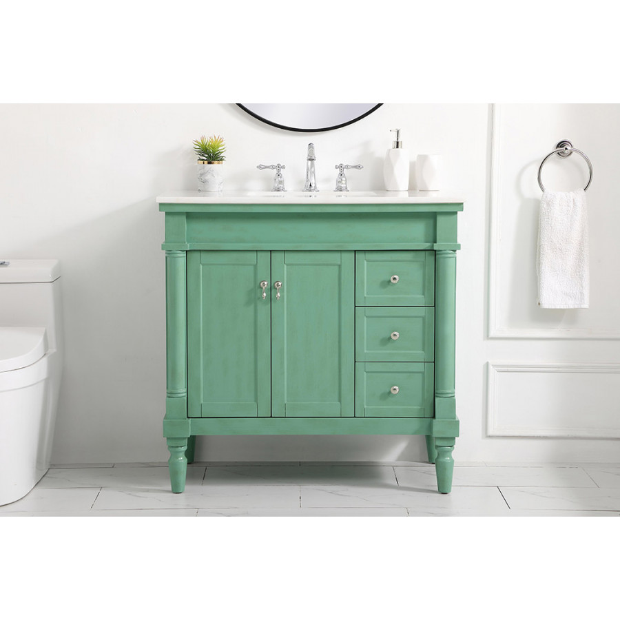 Elegant Bathroom Vanity - Vintage Mint (VF13036VM)