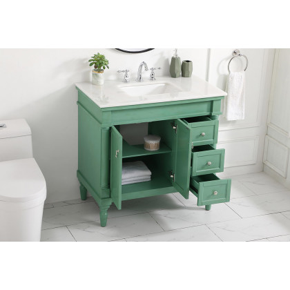 Elegant Bathroom Vanity - Vintage Mint (VF13036VM)