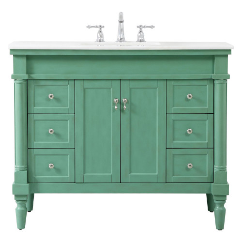 Elegant Bathroom Vanity - Vintage Mint, L 42" (VF13042VM)