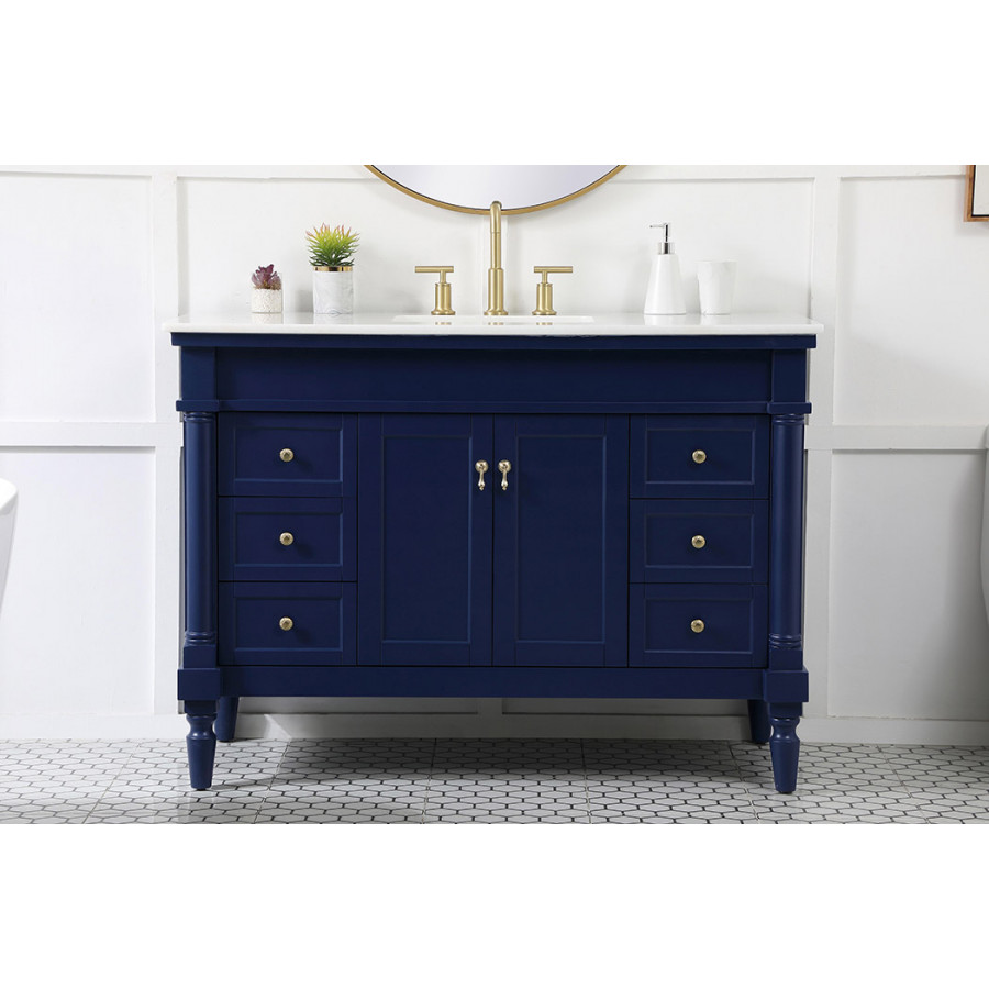 Elegant Bathroom Vanity - Blue, L 48" (VF13048BL)
