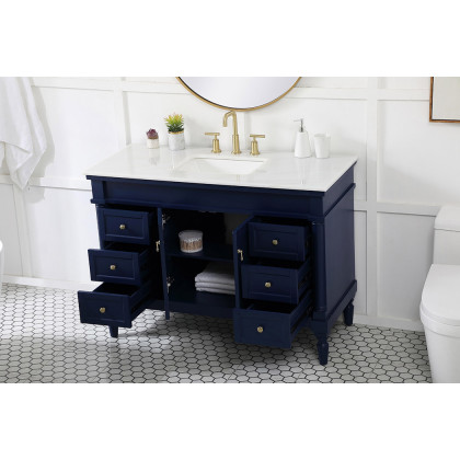 Elegant Bathroom Vanity - Blue, L 48" (VF13048BL)