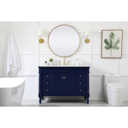 Elegant Bathroom Vanity - Blue, L 48" (VF13048BL)
