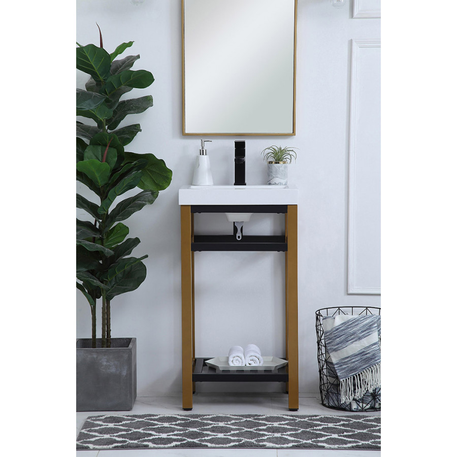 Elegant Bathroom Vanity - Golden Black, L 18" (VF14018GB)