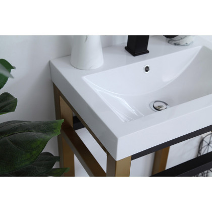 Elegant Bathroom Vanity - Golden Black, L 18" (VF14018GB)