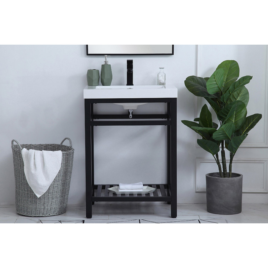 Elegant Bathroom Vanity - Black, L 24" (VF14024BK)