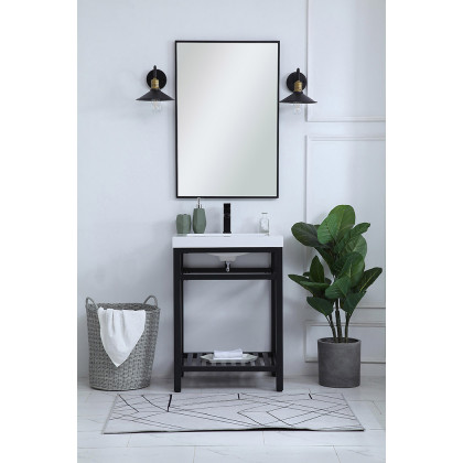 Elegant Bathroom Vanity - Black, L 24" (VF14024BK)