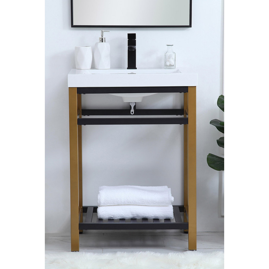 Elegant Bathroom Vanity - Golden Black, L 24" (VF14024GB)