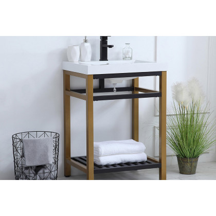 Elegant Bathroom Vanity - Golden Black, L 24" (VF14024GB)