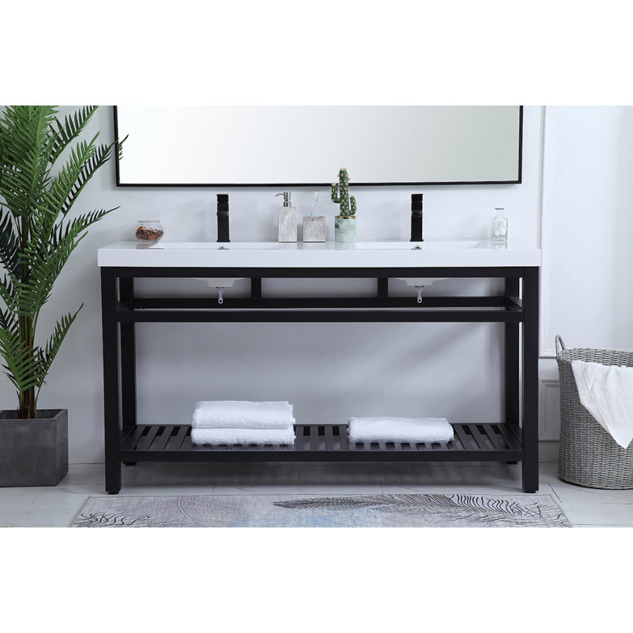 Elegant Bathroom Vanity - Black, L 60" (VF14060DBK)