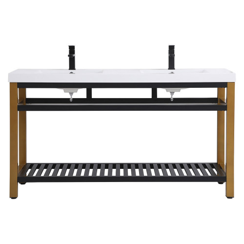 Elegant Bathroom Vanity - Golden Black, L 60" (VF14060DGB)