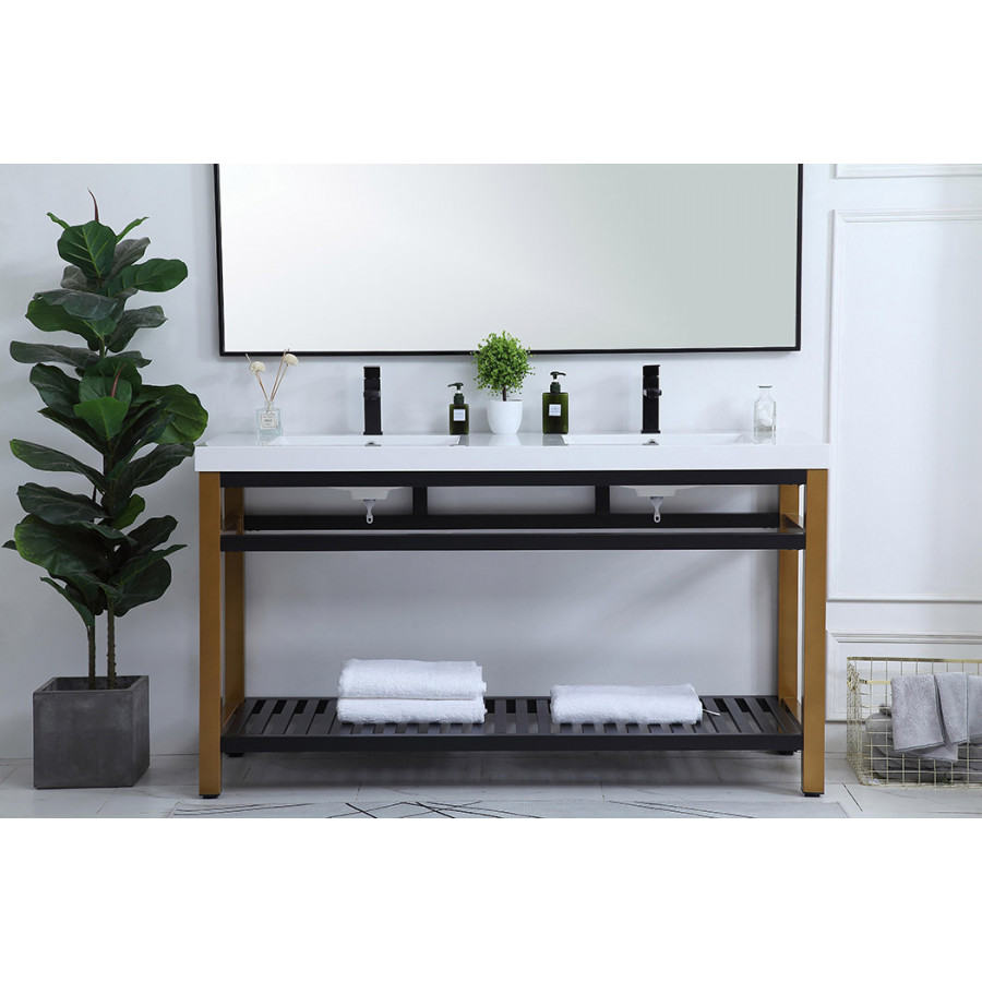 Elegant Bathroom Vanity - Golden Black, L 60" (VF14060DGB)