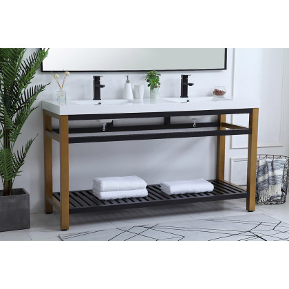 Elegant Bathroom Vanity - Golden Black, L 60" (VF14060DGB)