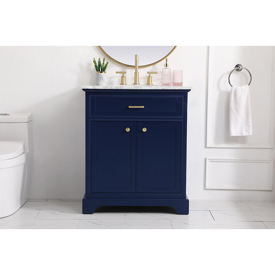 Elegant Bathroom Vanity - Blue, L 30" (VF15030BL)