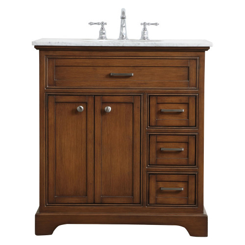 Elegant Bathroom Vanity - Teak, L 32" (VF15032TK)