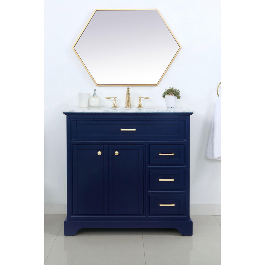 Elegant Bathroom Vanity - Blue, L 36" (VF15036BL)