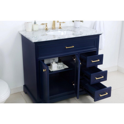 Elegant Bathroom Vanity - Blue, L 36" (VF15036BL)