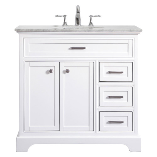 Elegant Bathroom Vanity - White, L 36" (VF15036WH)