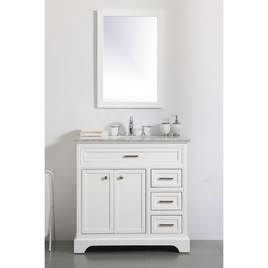 Elegant Bathroom Vanity - White, L 36" (VF15036WH)