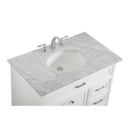 Elegant Bathroom Vanity - White, L 36" (VF15036WH)