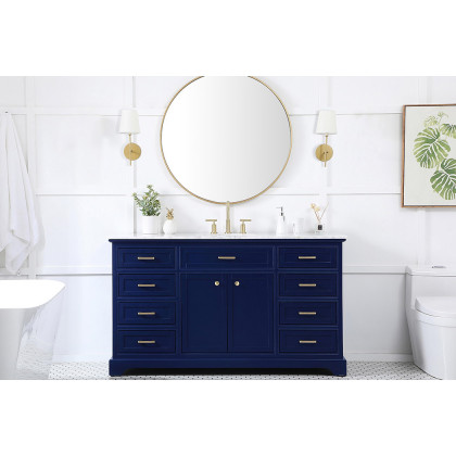 Elegant Bathroom Vanity - Blue (VF15060BL)