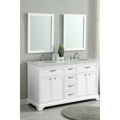 Elegant Bathroom Vanity - White (VF15060DWH)