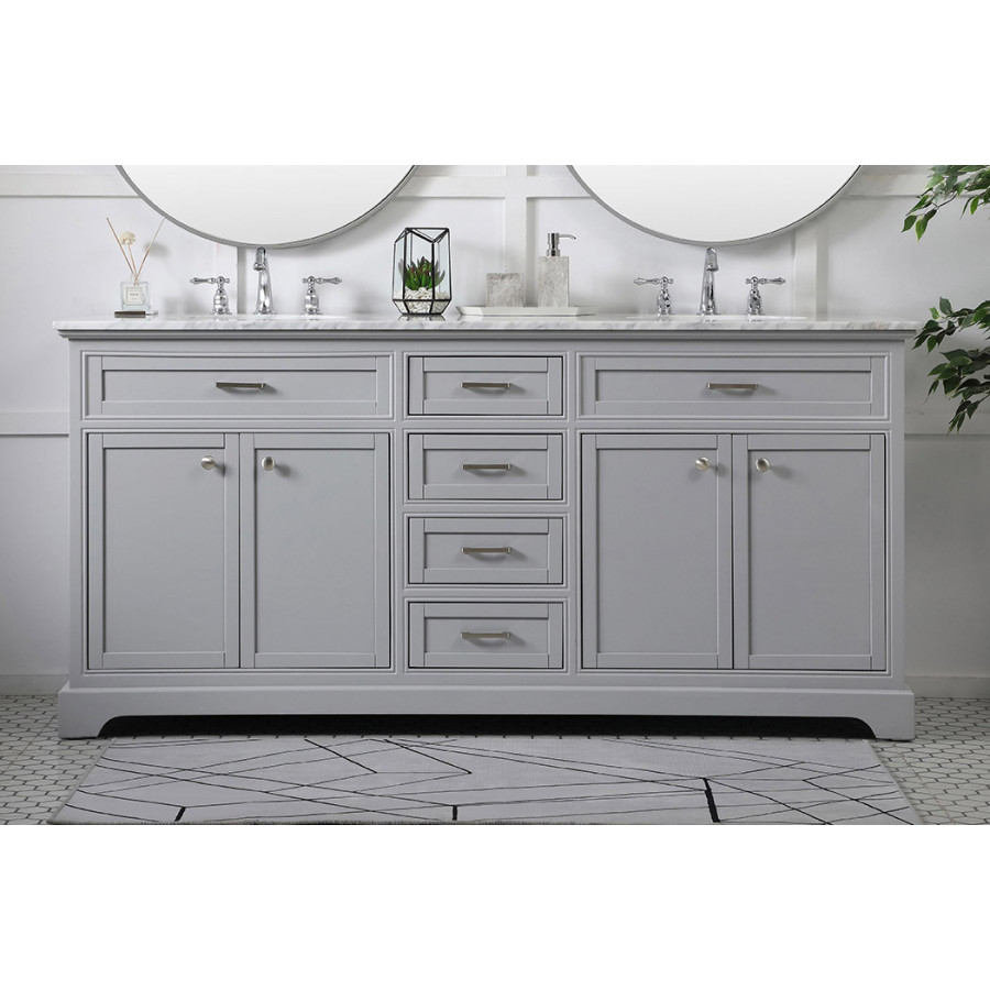 Elegant Bathroom Vanity - Gray (VF15072DGR)