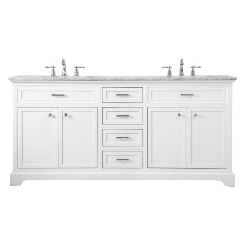 Elegant Bathroom Vanity - White (VF15072DWH)