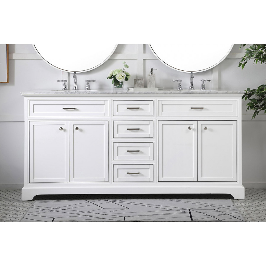 Elegant Bathroom Vanity - White (VF15072DWH)