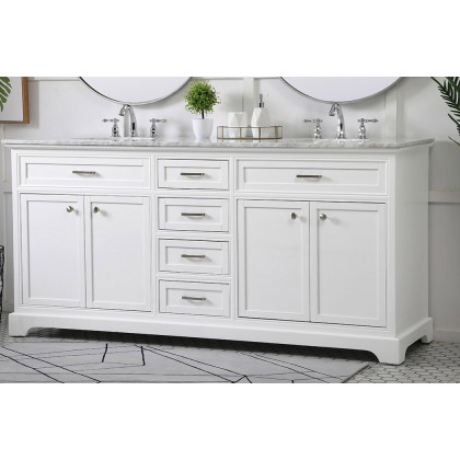 Elegant Bathroom Vanity - White (VF15072DWH)