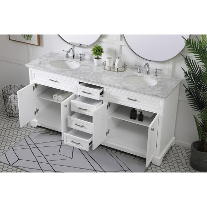 Elegant Bathroom Vanity - White (VF15072DWH)