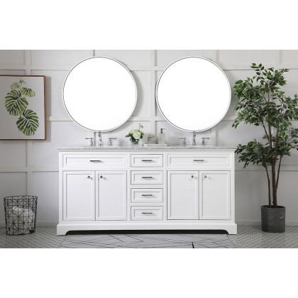 Elegant Bathroom Vanity - White (VF15072DWH)