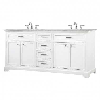 Elegant Bathroom Vanity - White (VF15072DWH)