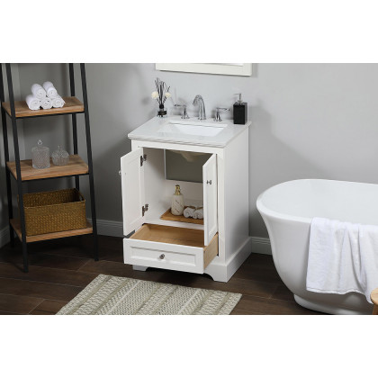 Elegant Bathroom Vanity - White (VF15524WH)