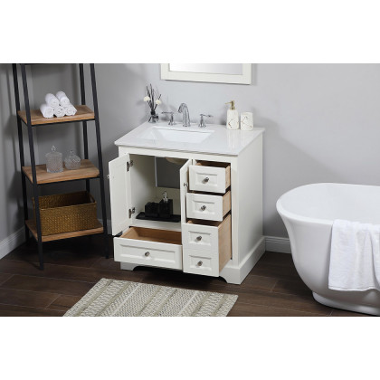 Elegant Bathroom Vanity - White (VF15532WH)