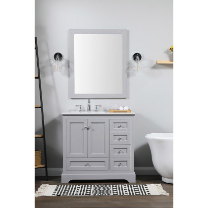 Elegant Bathroom Vanity - Gray (VF15536GR)