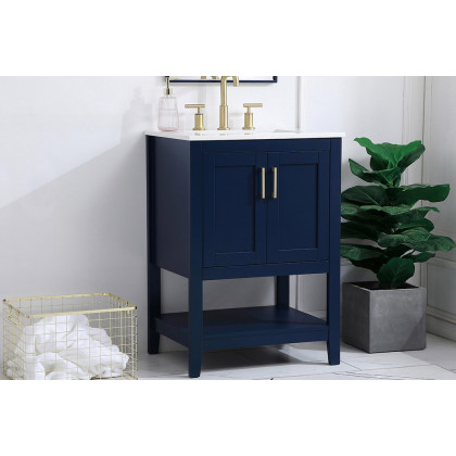 Elegant Bathroom Vanity - Blue (VF16024BL)