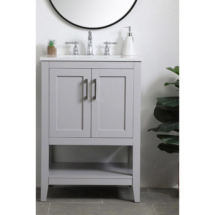 Elegant Bathroom Vanity - Gray (VF16024GR)